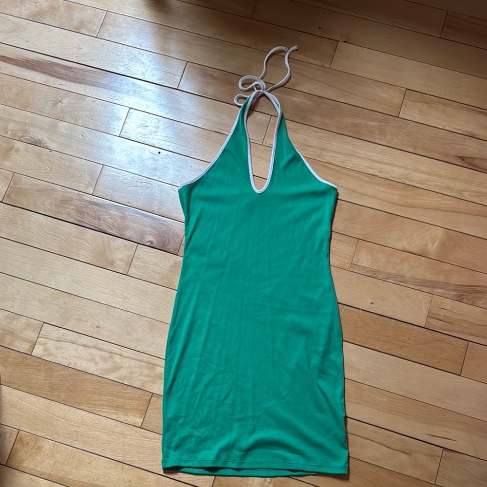 Green Halter Neck Dress